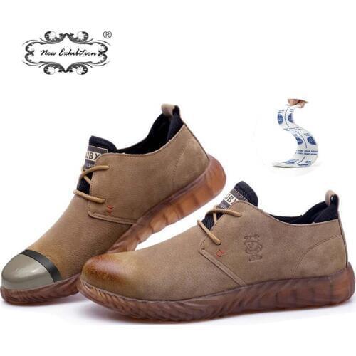 New exhibition Men steel toe safety shoes insulation bulletproof soft bottom Outdoor desert Anti-smashing slip tooling work boot