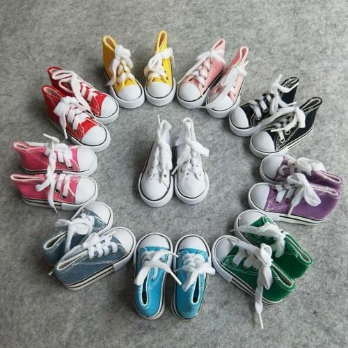 1Pair Hot sale BJD Doll Shoes 7.5CM Canvas Shoes For Doll