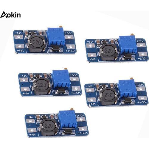 5pcs/lot MT3608 DC-DC Step Up Converter Booster Power Supply Module Boost Step-up Board MAX output 28V 2A For Arduino