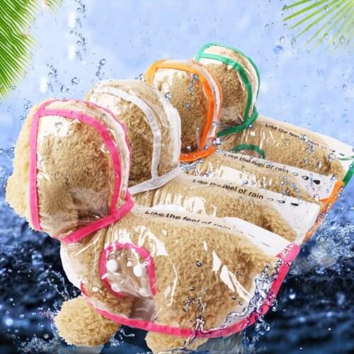 Dog Transparent Raincoat Four Legged Raincoat All Inclusive Pet Clothes Waterproof Hooded Rain Gear Cat Supplies