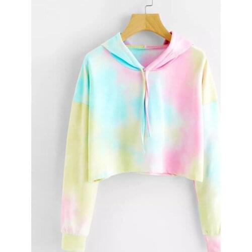 Tie-dye Pullover Womens Sweatshirt Loose Long Sleeve 2020 Autumn And Winter New Womens Casual Moletom Wn