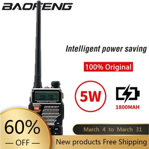 Baofeng Uv-5r Plus Baofeng UV-5RE1800mAh Walkie Talkie True High Power 5 Watts Powerful 10 KM Walkie Talkie Two Way Car Radio