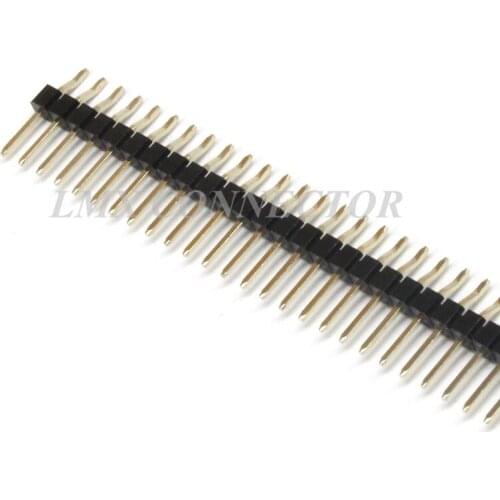 20PCS 2.54mm Male Pin Header Connector 1x40P Single Row Height 13mm SMT SMD Copper Gold Plated