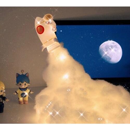 Bedroom cute photo atmosphere bedside cloud rocket little night light J03
