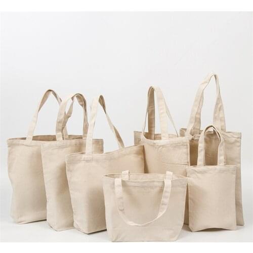 Women Men Reusable Shopping Bag Large Folding Tote Unisex Blank DIY Original Design Eco Foldable Cotton Bags Canvas Handbag