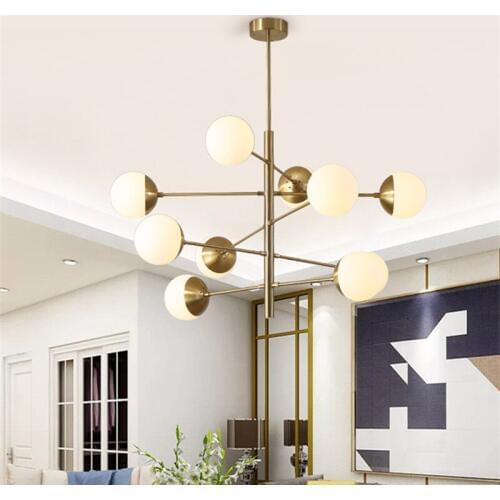 8/10/12 Heads Postmodern Loft Led Molecule Chandelier Art Creative Designer Glass Ball Villa Hotel Dinner Led Hanging Lights