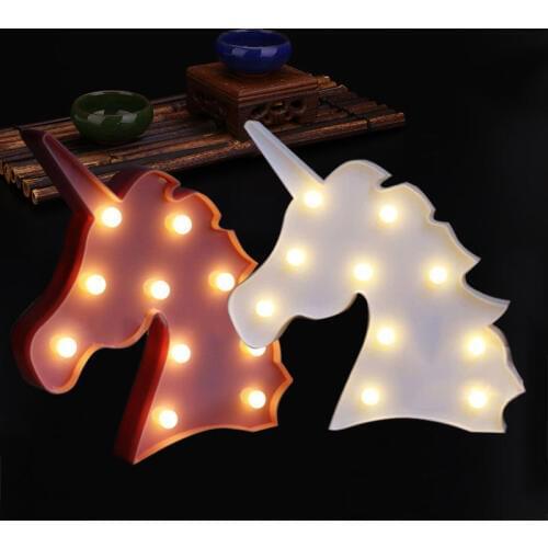 Led Style Light Led Night Light Unicorn Animal Head Decoration Table Lamp Decoration Lamp Night Light Christmas Use Party Home