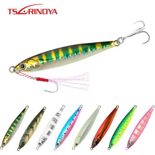 TSURINOYA STINGER 20g/30g/40g Metal Jigging Fishing Lure Hard Bait Winter Jig Hook Saltwater Long Casting Sea Bass Bait Ice bait