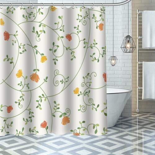 Waterproof Shower Curtain Can Be Customized cartoon pattern Bathroom Shower Bath Supplies Polyester Shower Curtain With Hooks