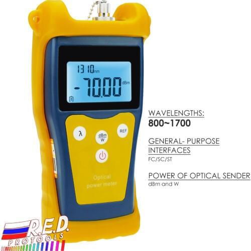 Fiber Optical Power Meter Tester -50 ~ +26 dBm Fault locator Engineering Maintenance 800-1700nm Wave-Length Self Calibration