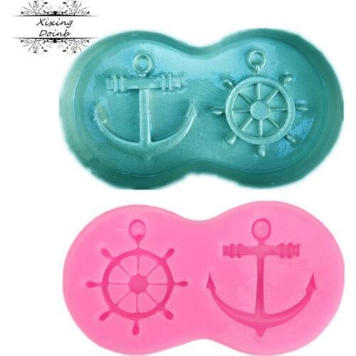 Anchor Rudder Boat Tool Silicone Mold Baking Cake Fondant Sugar Craft Tool Decorating 3D Mould DIY