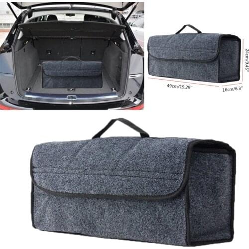 1pc Car Trunk Organizer Storage Box Bag Foldable Soft Felt Auto Car Boot Organizer Travel Tools Stowing Tidying Container Box