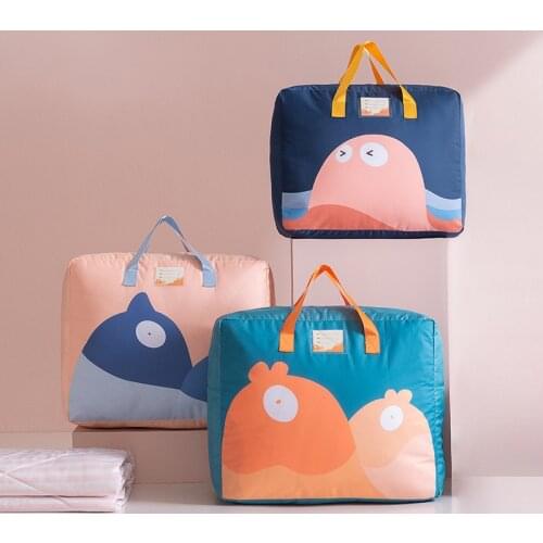 1Pc Big Capacity Jumbo Portable Bags Large Zipper Reusable Strong Laundry Storage Plastic Bag Holder Pouch Organizer