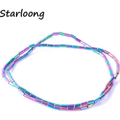 1pack/lot 2*4mm Natural stone multicolor bright Cylinder shape loose hematite beads for DIY jewelry necklace bracelet making