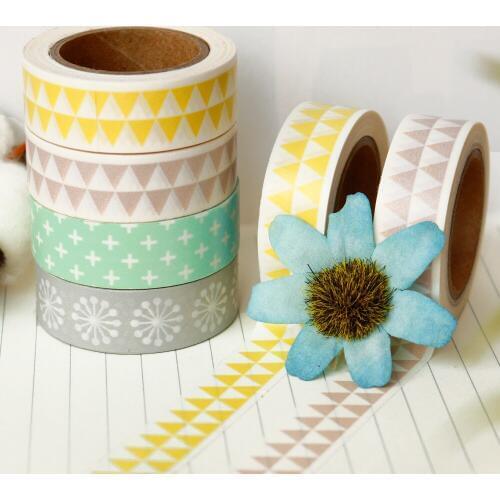 10M Triangular Washi Tape Japanese Paper DIY Party Decoration Masking Tape Adhesive Tapes Stickers Decorative Stationery Tapes