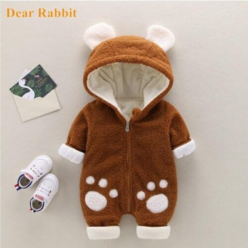 2021 Baby girl Winter Snowsuit Plus Velvet Thick Baby Boys Jumpsuit 0-2 Years Newborn Romper Overalls Toddler Coat kids clothes