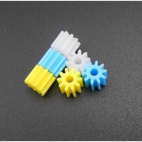 500PCS 0.5 Modulus 10T 0.5M 10 Teeth Spur Gear A 2MM 1.95MM Blue Yellow White Gears Height 5MM Diameter 6MM 10T2A *FD151-152-267
