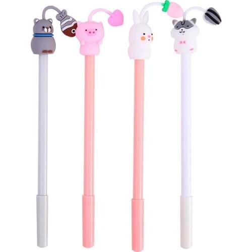 8 Pcs Cartoon Food Pendant Student Gel Pens Black Ink Student Creative Gel Pen Wholesale