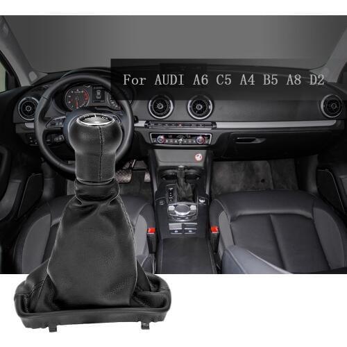 Car-styling 5 Speed Gear Shift Knob Stick Gaiter Boot Kit for AUDI A6 C5 1997-2001 A4 B5 1998-2000 A8 D2 5 GEARBOX 1996-2003