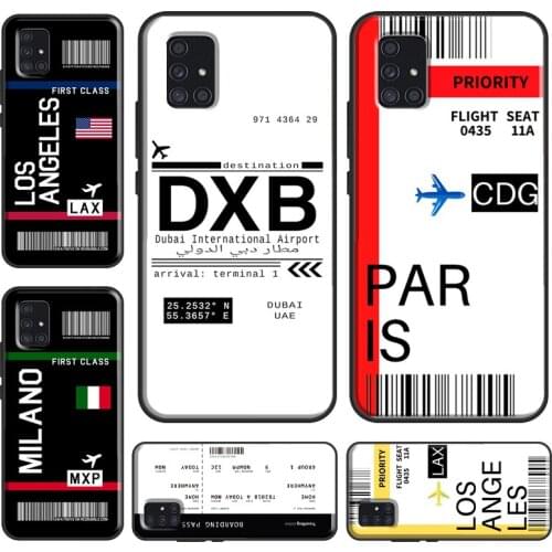 London Toronto Boarding Pass Case For Samsung Galaxy A50 A70 A71 A51 A40 A30 A20 A10 A11 A31 A20e A21S M21 Coque