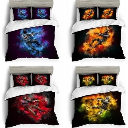 Edredon CS GO Bedding Sets Duvet Cover Home Textile Single Queen King Size Bedding Set Bed Sheets Pillowcases Bed Linen