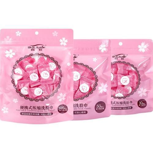 Cotton Facial Washing Towels Dust Wipes Tissue Cloths Travel Outdoor&Storage Bag