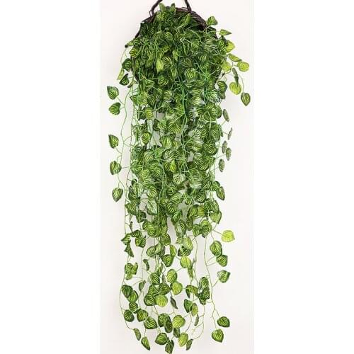 90cm Artificial Vine Plants Hanging Ivy Green Leaves Garland Radish Seaweed Grape Fake Flowers Home Garden Wall Party Decoration