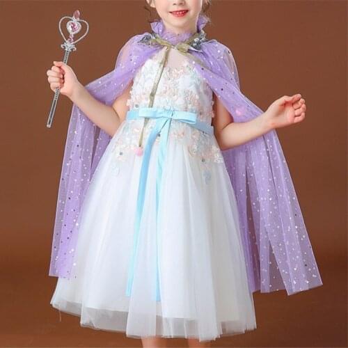 Summer Girls Dress Blazers Childrens Shawl Baby Beach Wear Princess Jacket Cloak Baby Chiffon Tulle Sequin Coat Boutique Cape