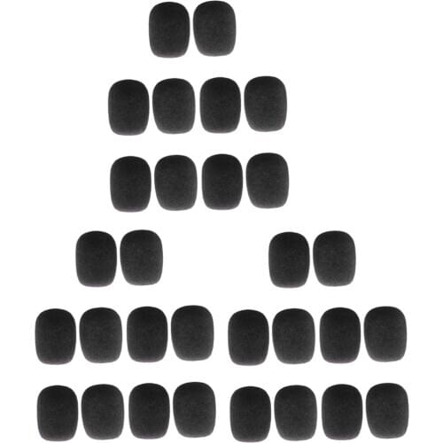 Mini Microphone Sponge Cover Windscreen Pack With 30 Pcs Black Mic Covers