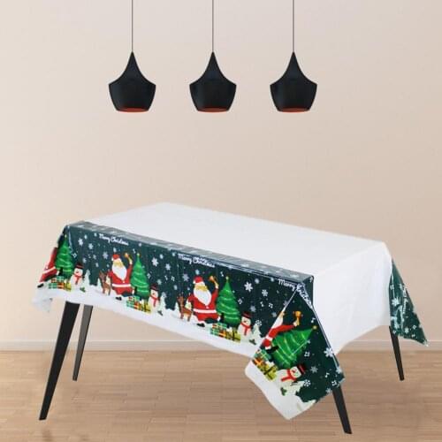 137*274cm Christmas Table Cover Rectangular Disposable Tablecloth Waterproof Party Table Anti -Dust Covers New Year Party Using