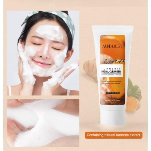 Foam Turmeric Cleanser Whitening and Moisturizing Oil Control Brightening Color Blackhead Shrink Pores Facial Skin Care Products