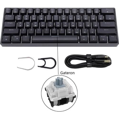 SK61 Portable 60% Mechanical Keyboard Gateron optical Switches Backlit Hot swap