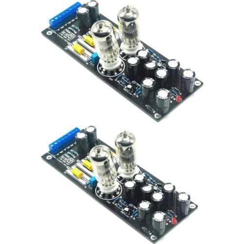 2pcs 6N3*2 (5670/6H3) Stereo Tube Preamplifier Assembled Board Tube Buffer AC12V 1A