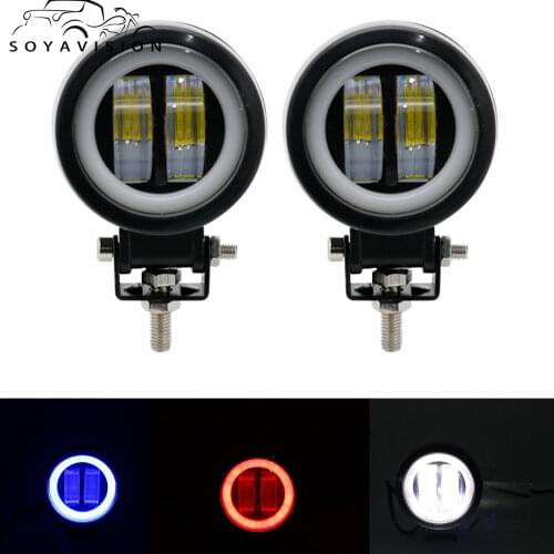 Fog square round headlight for auto motor vehicles and electric scooters, Arctic V3+, 3 lenses fit for Duаltrоn, Kugoo g2, m4