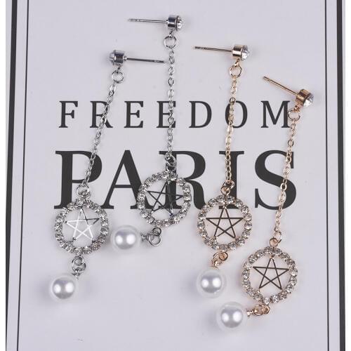 Luxury Cubic Zirconia Earrings Fashion Korean Tassel Long Pearl Pendants Earrings For Women Girls Wedding Jewelry Accessories