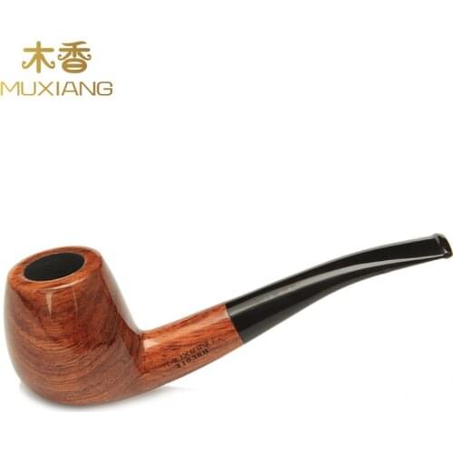 RU-MUXIANG Handmade Kevazingo Wood Tobacco Pipes Acrylic Mouthpiece Fits for 3mm Filter 10 Tools Kit ad0035