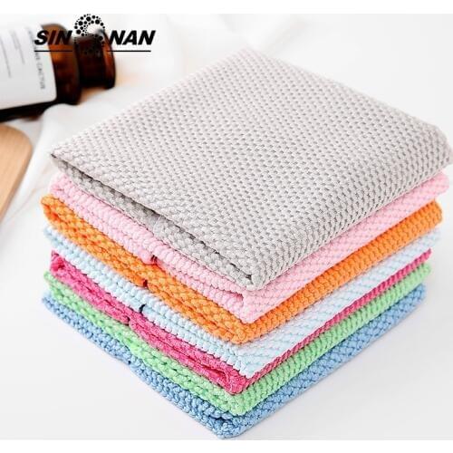 SINSNAN 5PCS Superabsorbent Microfibre Towel For Washing Windows Cloth For Kitchen Dishcloth House Cleaning Multi-purpose Rags
