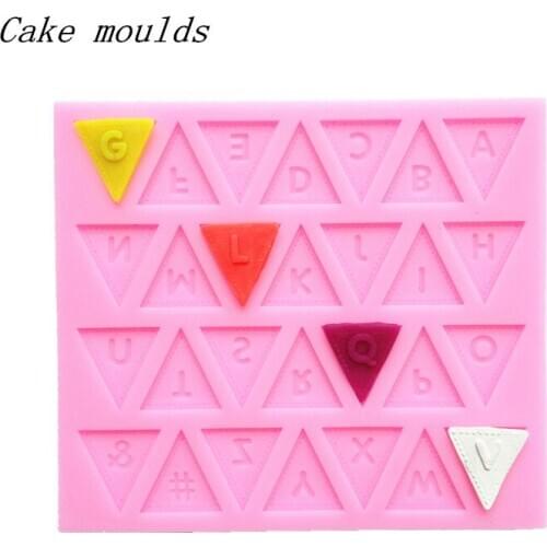 Silicone mold K140 letter Pennant shape baking mold Fondant cake mold chocolate mold Decoration tools