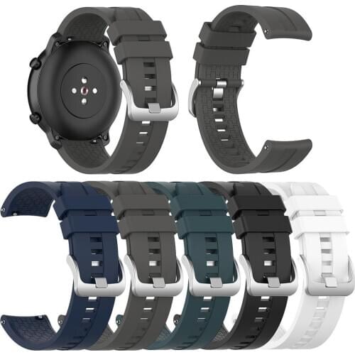 Silicone Wristband 22mm Wrist Strap with Buckle Simplicity Soft Comfortable to Wear Durable for Amazfit GTR 47mm Smartwatch