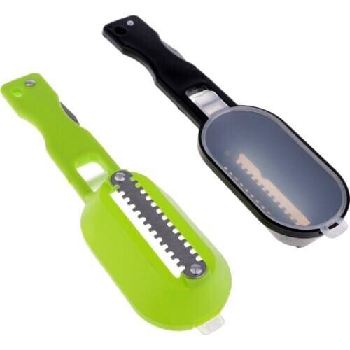 2 Styles Fish Scaler Scale Scraper Clam Opener Cleaning Scraping Fish Cooking Tool