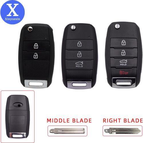XINYUEXIN Replacement Car Key Case Fob for KIA Rio K2 K3 K5 Sorento Forte Optima Remote Key Shell Case Flip Folding 2 3 4 Button