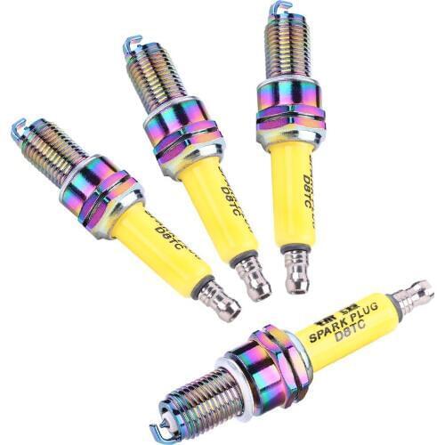 4Pcs D8TC Spark Plug Spark Plugs for Motorcycle Scooter ATV Dirt Bike D8TC A7TC Motorcycle Spark Plug Car Styling