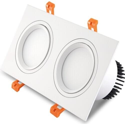 LED double Light Square 14W 18W 24W cob Led dimmable Downlight Recessed Led Ceiling Spot Light Lamp Indoor AC85-265V