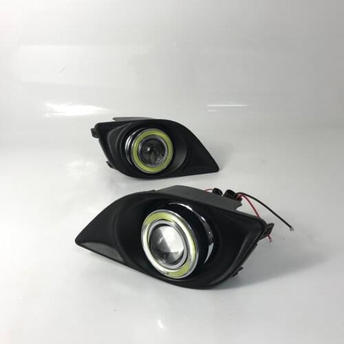 LED daytime running light fog lamp refit angel eye lens with yellow light steering is for 14-16 Toyota Yaris Car accessories