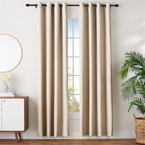 Thermal Insulated Room Black Curtains for Living Room Pink Beige Blackout Curtains for Bedroom Grommet Custom