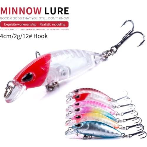1pcs 4cm/2g Mini Minnow Wobblers Floating Fishing Lures Minnow Crankbait Artificial Hard Swimbait Fish Lure Fishing Accessories