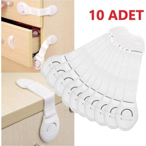 10 Pcs Child Lock Protection Child Locking Doors Child Safety Plastic Protection Safety Lock For Child Safety Earthquake Lock