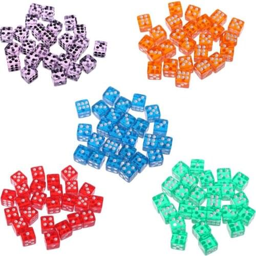 25Pcs/Set New Party Game Dice 12 Square Transparent Dices Colorful Club Play Gifts For Dungeon D & D Desktop Table Games Q1FF