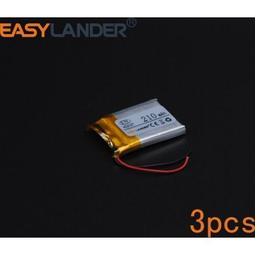 3pcs/Lot 3.7V 210mAh Polymer Li-ion Battery For bluetooth headset Bracelet Wrist Watch pen GPS PSP PDA MP3 MP4 Game 402027