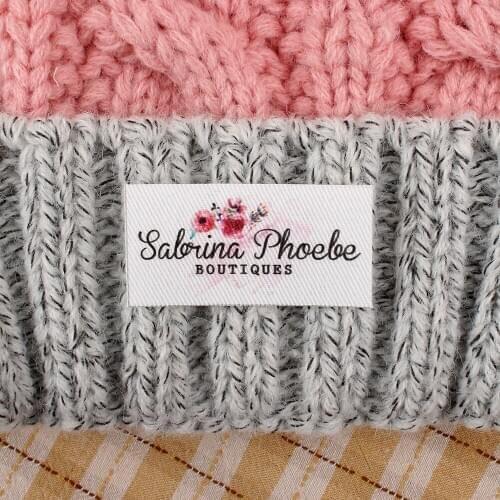 48 Handmade, Vintage Flower Floral, Iron Tags, Ironing Labels, Personalized Name, Custom Design, Name Tags (TB2166)